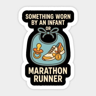 Bib Pun Design – Infant & Marathon Runner Humor Tee Sticker